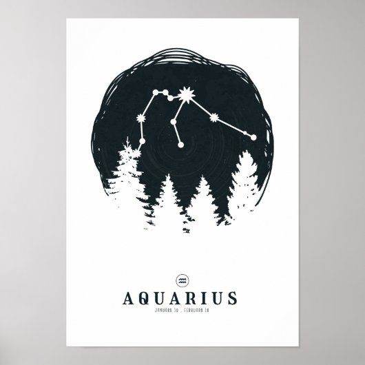 Aquarius Constellation Zodiac Poster (Voorkant)