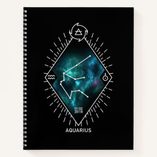 Aquarius Constellation & Zodiac Symbol Notitieboek