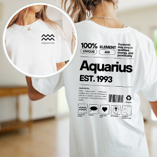 Aquarius Custom Zodiac Astrologie Verjaardag Febru T-shirt