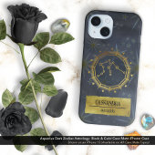 Aquarius Dark Zodiac Astrologie: Zwart en Goud Case-Mate iPhone Case