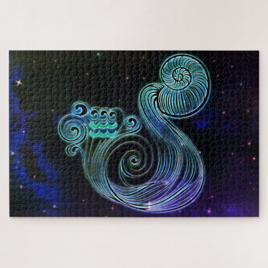 aquarius de waterdrager de zodische puzzel (Horizontaal)
