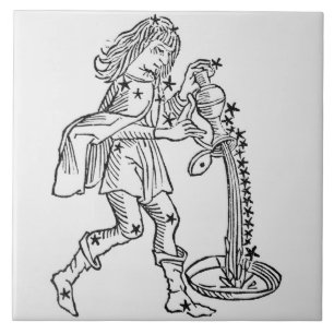Aquarius (de waterdrager) een voorbeeld uit tegeltje
