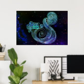 aquarius de waterdrager zodiac poster (Thuiskantoor)