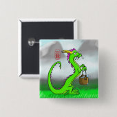 Aquarius/Dragon Vierkante Button 5,1 Cm (Voorkant /achterkant)