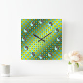 Aquarius & Earth Monkey Vierkante Klok (Huis)