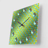 Aquarius & Earth Monkey Vierkante Klok (Hoek)