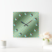 Aquarius & Earth Rat Vierkante Klok (Huis)