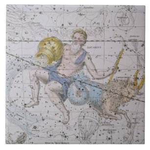 Aquarius en Capricorn uit 'A Celestial Atlas', Tegeltje