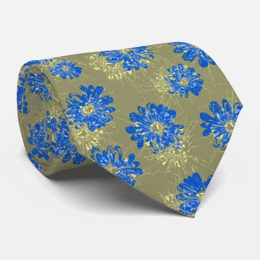 Aquarius Floral  tweezijdig Stropdas (Opgerold)