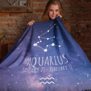 Aquarius   Gepersonaliseerde zodiac-constellatie Fleece Deken