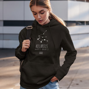 Aquarius Gepersonaliseerde zodiac-constellatie Hoodie