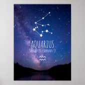 Aquarius | Gepersonaliseerde zodiac-constellatie Poster (Voorkant)