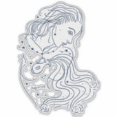 Aquarius Girl Zodiac Sign Sticker (Voorkant)