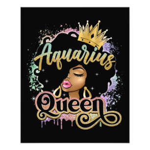 Aquarius Girls Black Queen Foto Afdruk