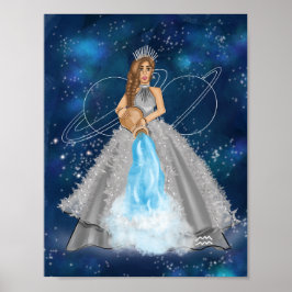 Aquarius Goddess met Ruling Planet Saturn Uranus Poster
