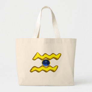 AQUARIUS/GOLD ZODIAC BIRTHDAY JEWEL GROTE TOTE BAG