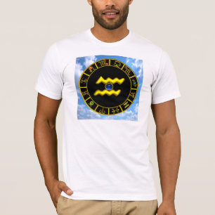 AQUARIUS/GOLD ZODIAC BIRTHDAY JEWEL T-SHIRT