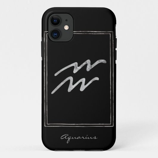 Aquarius hammered zilver gestileerde astrologie zo Case-Mate iPhone case (Achterkant)