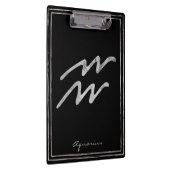 Aquarius hammered zilver gestileerde astrologiesym klembord (Rechts)