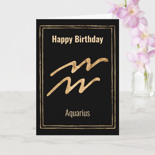 Aquarius Happy Birthday - adiabeticagroet Kaart (Orchidee)