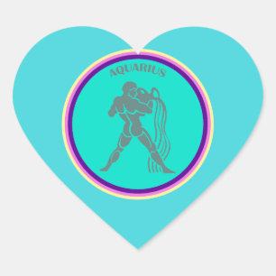Aquarius Heart Sticker