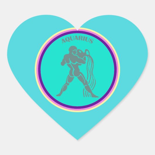 Aquarius Heart Sticker (Voorkant)