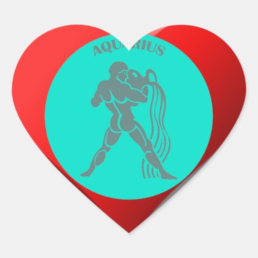 Aquarius Heart Sticker (Voorkant)