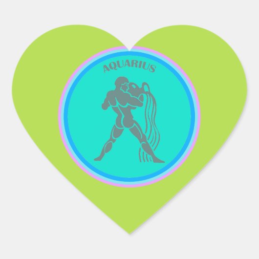 Aquarius Heart Sticker (Voorkant)