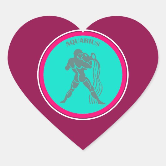 Aquarius Heart Sticker (Voorkant)