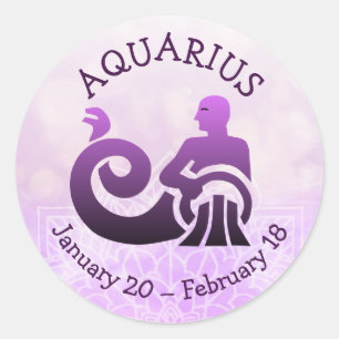 Aquarius Horoscope Astrology Zodiac Sign Ronde Sticker