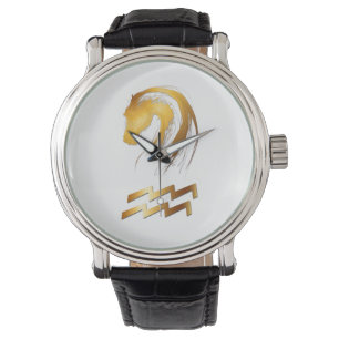 Aquarius Horse Chinese and Westerne Astrology Watc Horloge