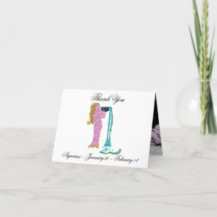 Aquarius Impressionist Schilderstijl & Goud Bedankkaart