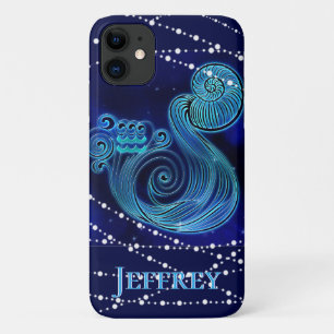 Aquarius in donkerblauw II iPhone 11 Hoesje