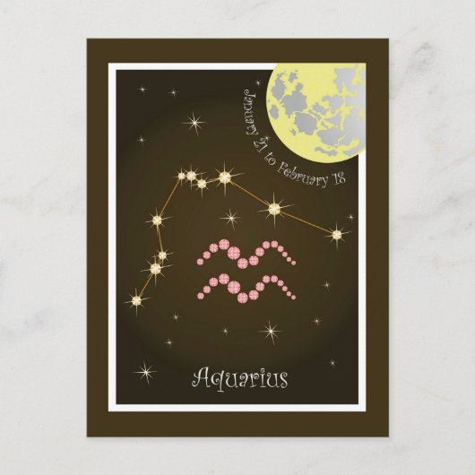 Aquarius Janvier 21 à février 18 Carte postale (Devant)