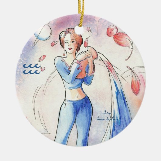 Aquarius Keramisch Ornament (Voorkant)