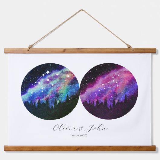 Aquarius Leo - Persoonlijke paren Horoscope Hangend Wandkleed (Voorkant)