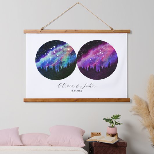 Aquarius Leo - Persoonlijke paren Horoscope Hangend Wandkleed (Slaapkamer)