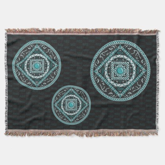 Aquarius Mandala Throw Blanket Deken (Voorkant)