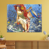 Aquarius Mermaid Gothic Blue Art Canvas Afdruk (Insitu (Woonkamer))