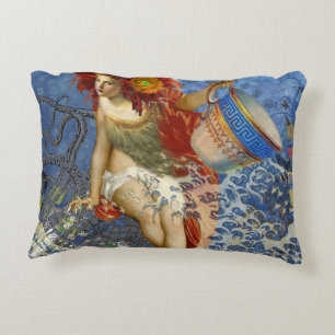 Aquarius Mermaid Gothic Blue Art Decoratief Kussen