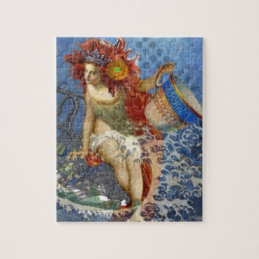 Aquarius Mermaid Gothic Blue Art Legpuzzel (Verticaal)