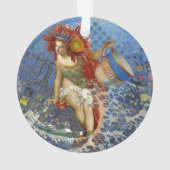 Aquarius Mermaid Gothic Blue Art Ornament (achterkant)