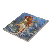 Aquarius Mermaid Gothic Blue Art Tegeltje (Zijkant)