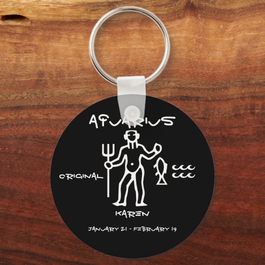 Aquarius Personalized Sleutelhanger (Voorkant)