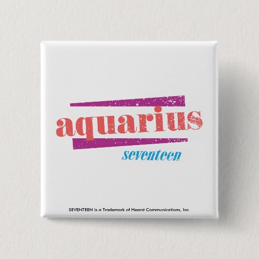Aquarius Pink Vierkante Button 5,1 Cm (Voorkant)