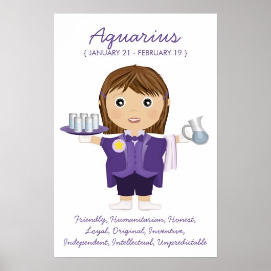 Aquarius - Poster Horoscope pour fille (Devant)