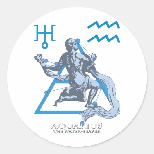 Aquarius Ronde Sticker (Voorkant)