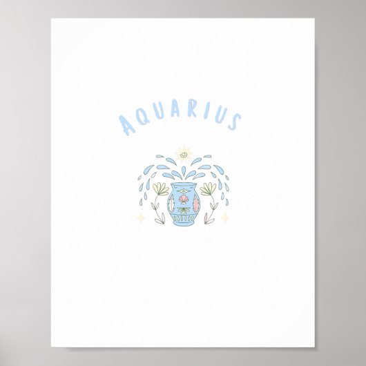Aquarius rose, zodiaque, impression signe du zodia (Devant)