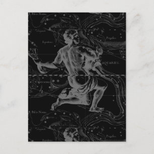 Aquarius Sign Constellation Map door Hevelius Briefkaart