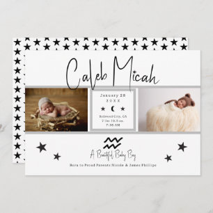 Aquarius Stars Photo Faire-part de naissance bébé